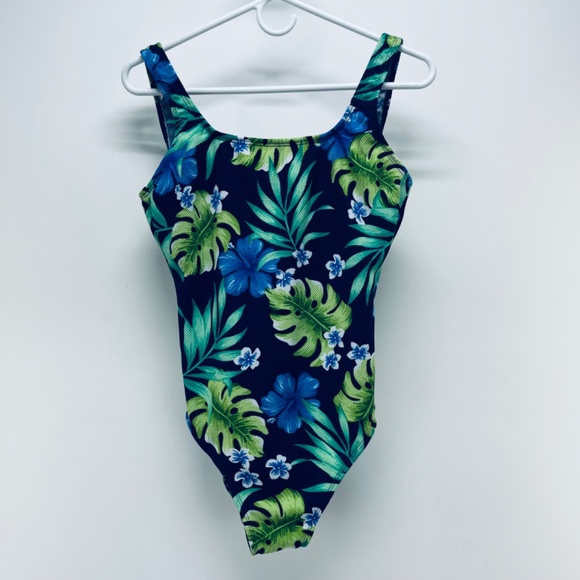 Kathy Ireland Bikini Sz 10 Women’s Tropical Print open back one-pieces Swimwear - Picture 2 of 9